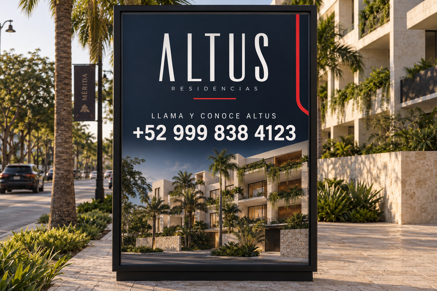 Ejemplo de anuncio Altus con teléfono para llamar