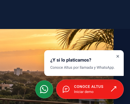 Captura real del widget de llamada de Altus